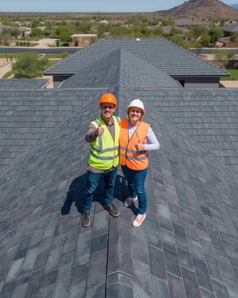Luxury slate-tile roof installation on a custom home in Chino Valley, AZ