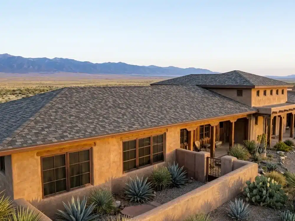 Architectural asphalt shingle roof on a Paulden Arizona ranch home