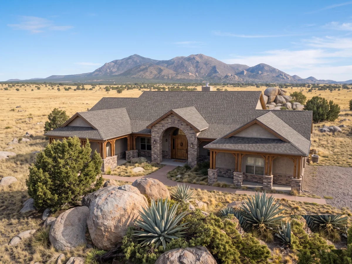 Architectural asphalt shingle roof on a ranch-style home in Williamson Valley Arizona